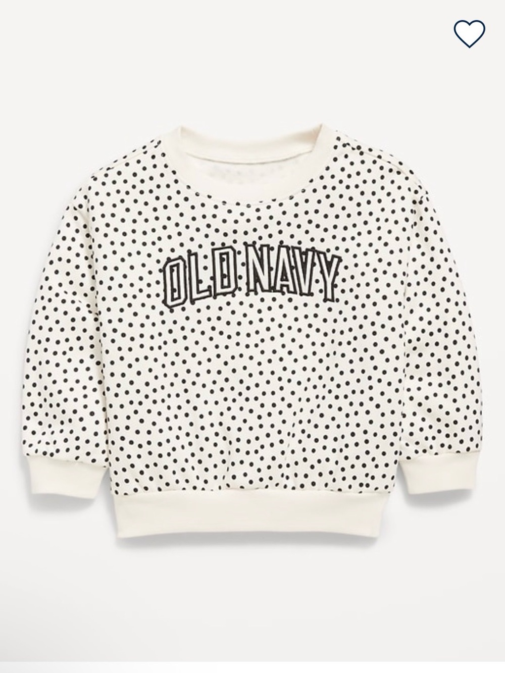 Dots Printed Long-Sleeve Logo-Graphic
Sweatshirt for Toddler Girls OLD NAVY